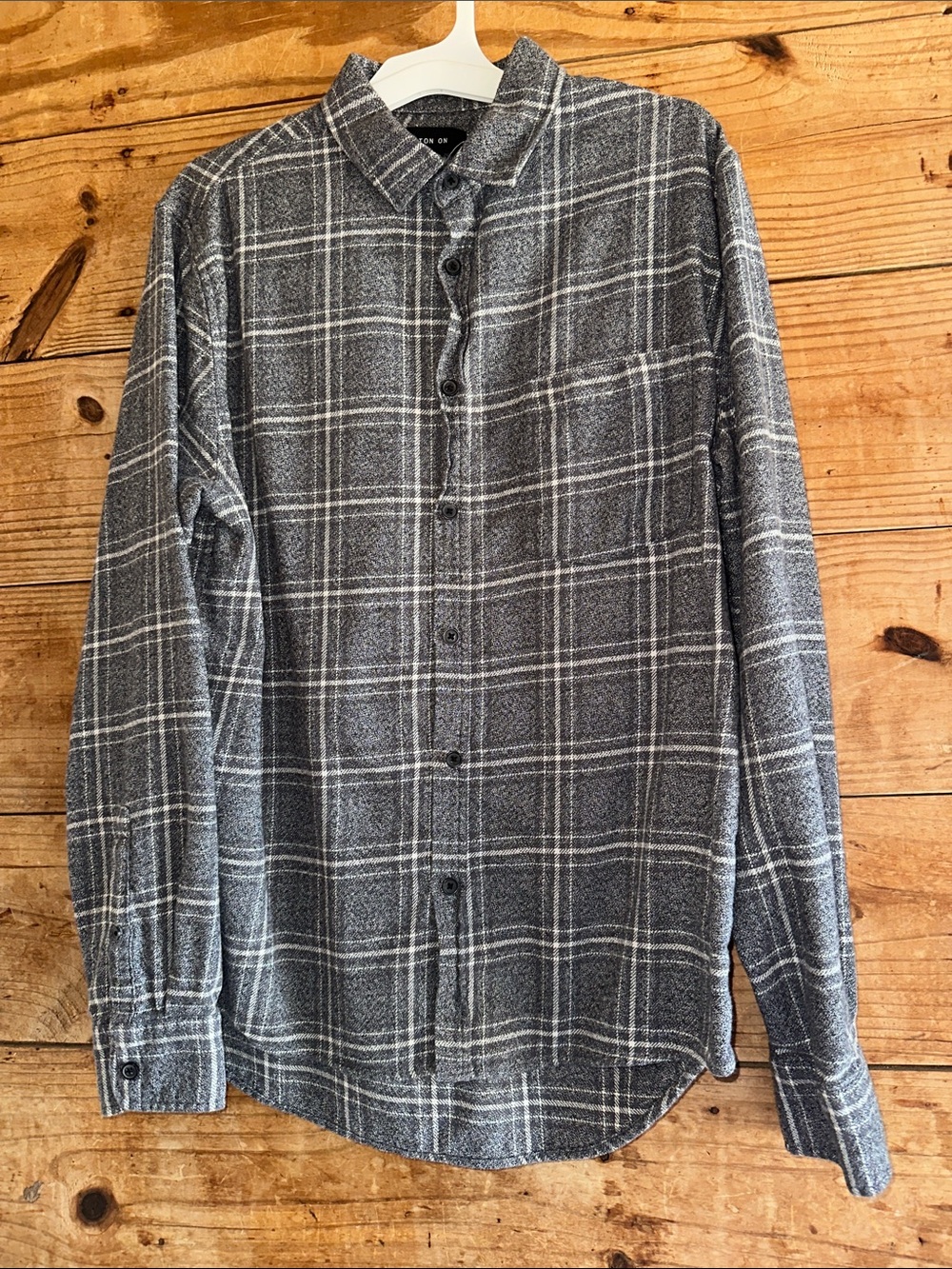 Cotton On Gray Plaid Button-Up Shirt